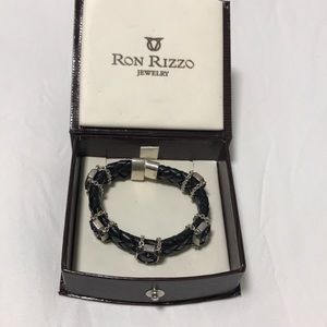 Ron Rizzo Jewelry - Ron Rizzo black leather w/ purple diamond bracelet Ron Rizzo Jewelry - Ron Rizzo black leather w/ purple diamond bracelet